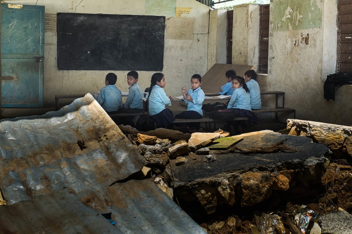pictures of bad condition of government schools in Nepal